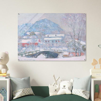 Norway, Sandviken Village in the Snow - claude monet Acrylic Print - 70x100 cm / 28x40″ inches