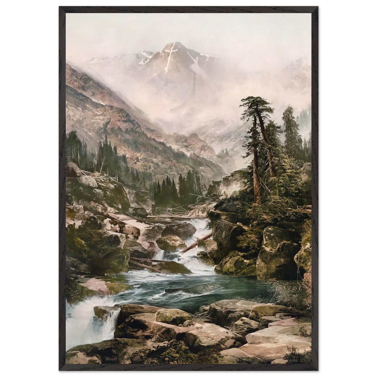 Mount of the Holy Cross - Thomas Moran Framed Art Print – Black Wooden Frame - Default Title - -Framed Art Print