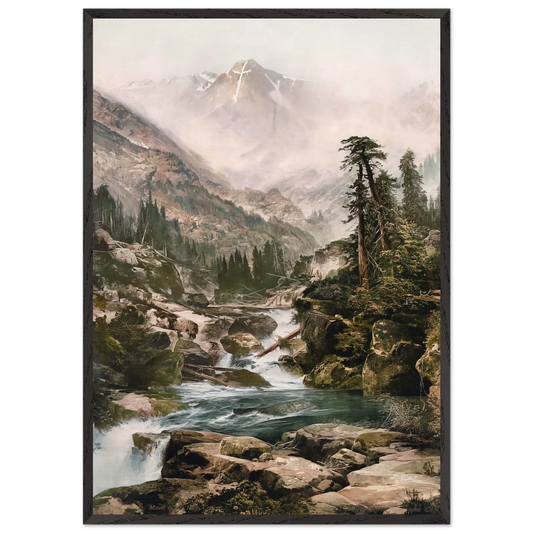 Mount of the Holy Cross - Thomas Moran 70x100 cm / 28x40 inches Framed Art Print – Black Wooden Frame