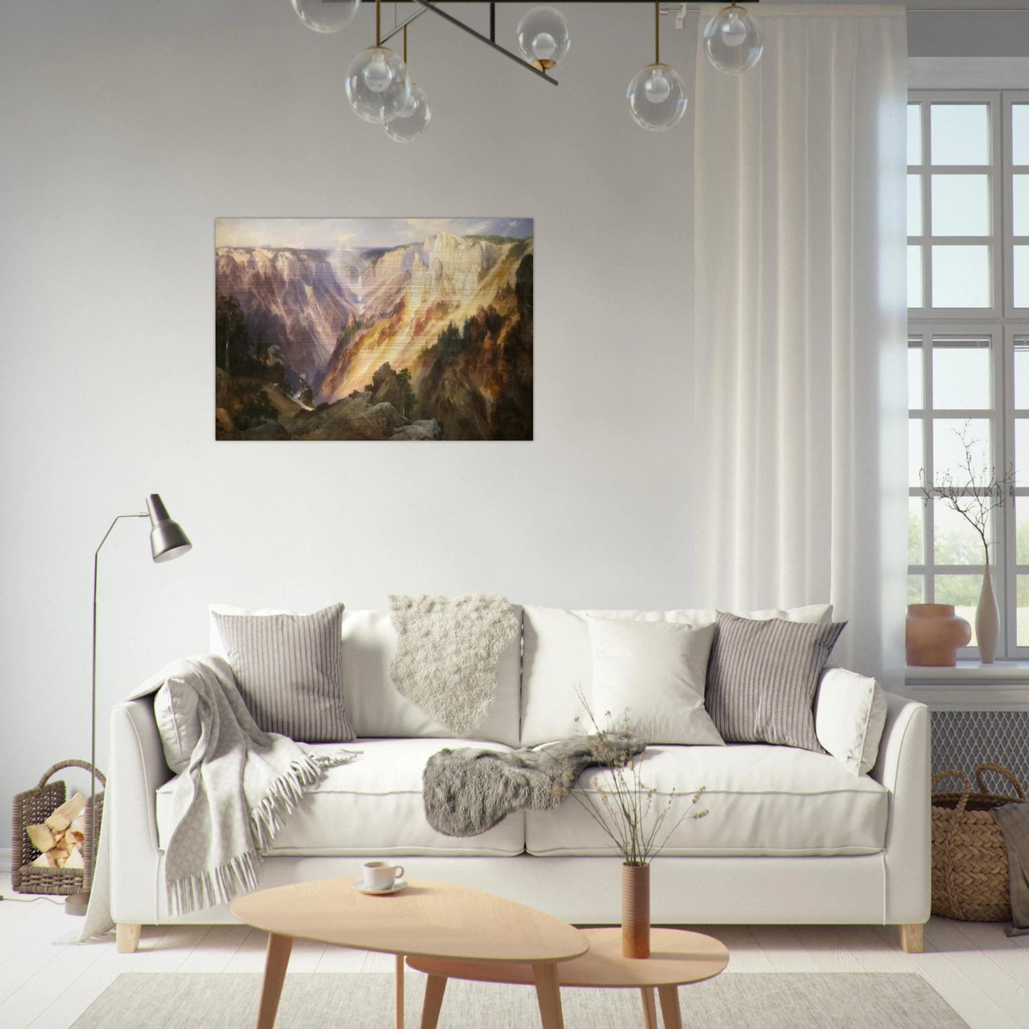 Grand Canyon of the Yellowstone - Thomas Moran Brushed Aluminum Print - 70x100 cm / 28x40 inches | Thomas Moran Aluminum Print | Thomas Moran Prints