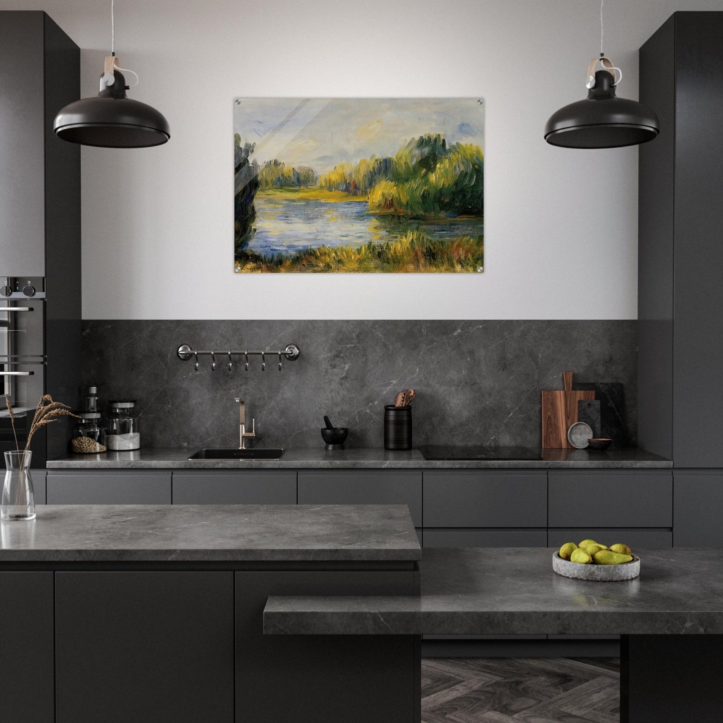 The Banks of the River - Pierre-Auguste Renoir Acrylic Print - 70x100 cm / 28x40″ inches