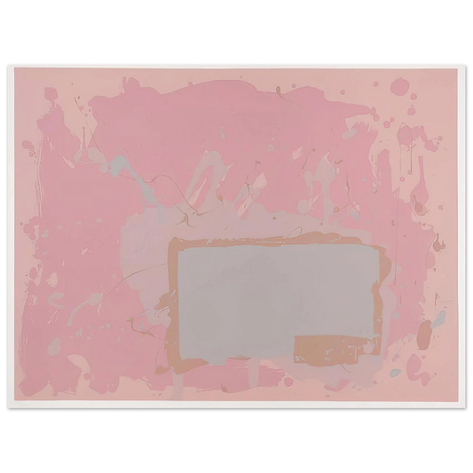 John Hoyland - Grey  Blue on Pink - 1971 Fine Art Poster - Default Title