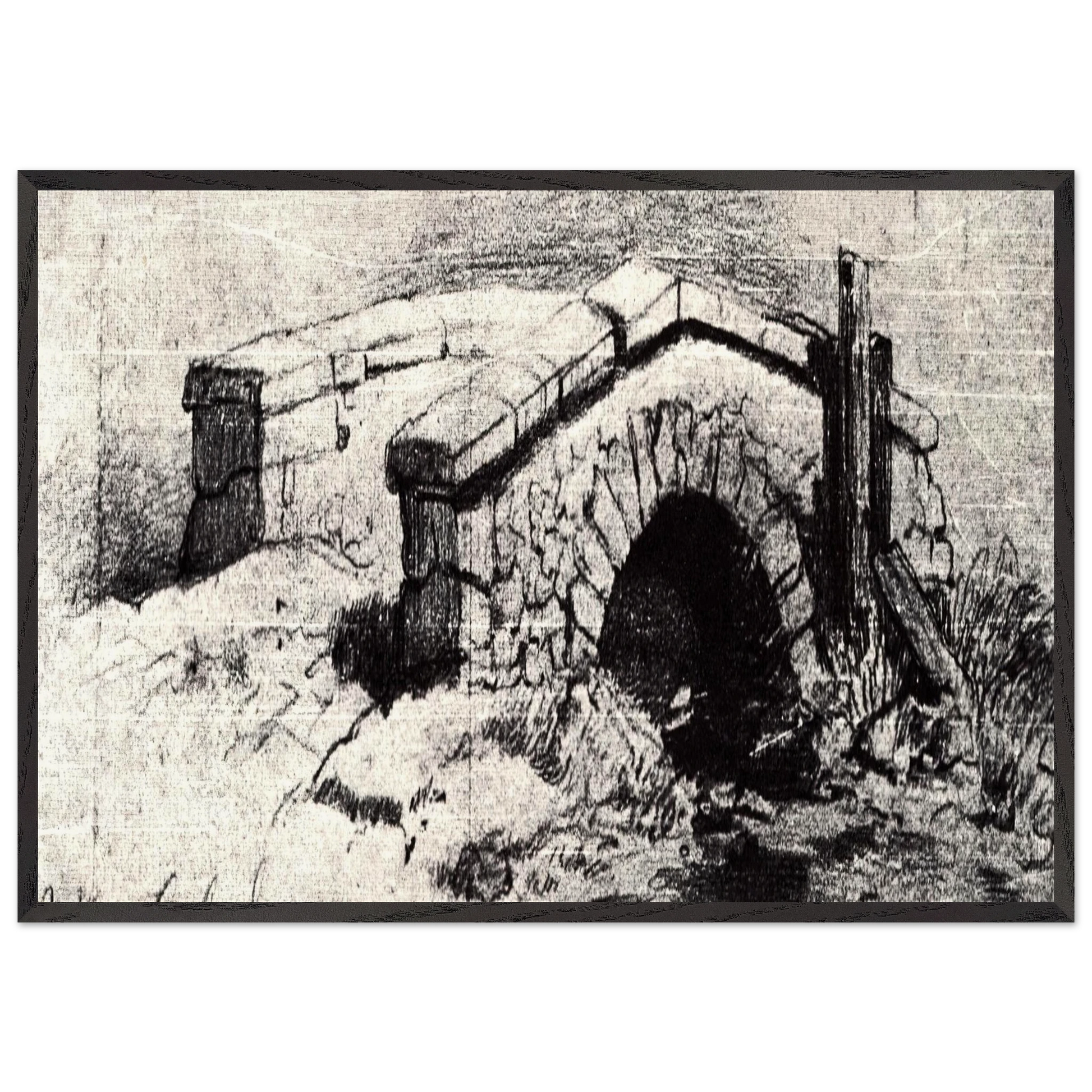 The Bridge - Vincent van Gogh Framed Art Print – Black Wooden Frame - Default Title - -Framed Art Print