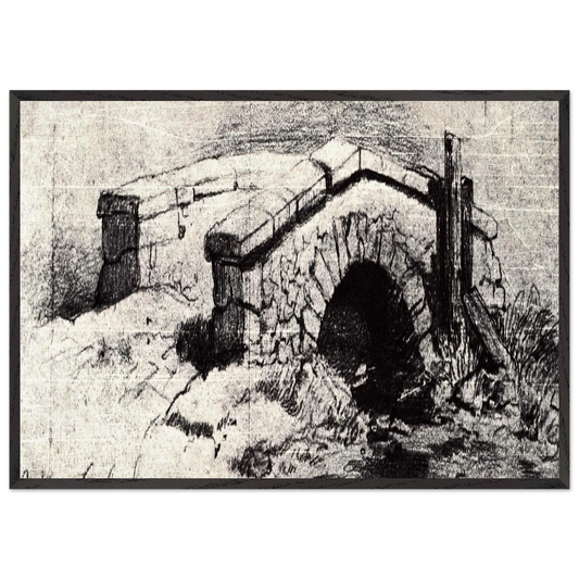 The Bridge - Vincent van Gogh 70x100 cm / 28x40 inches Framed Art Print – Black Wooden Frame