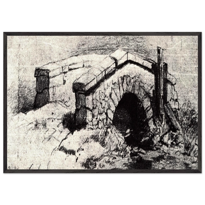 The Bridge - Vincent van Gogh 70x100 cm / 28x40 inches Framed Art Print – Black Wooden Frame