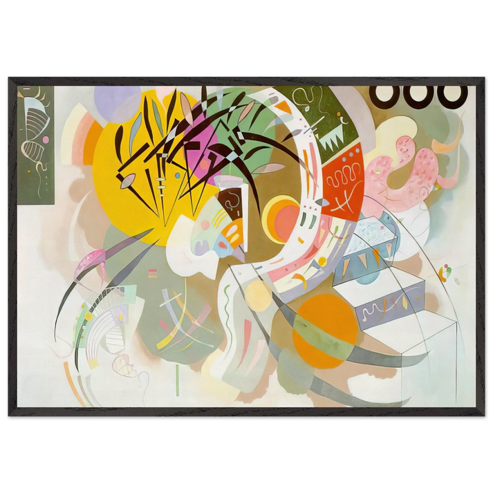 DOMINANT CURVE 1936 - Wassily Kandinsky 70x100 cm / 28x40 inches Framed Art Print – Black Wooden Frame