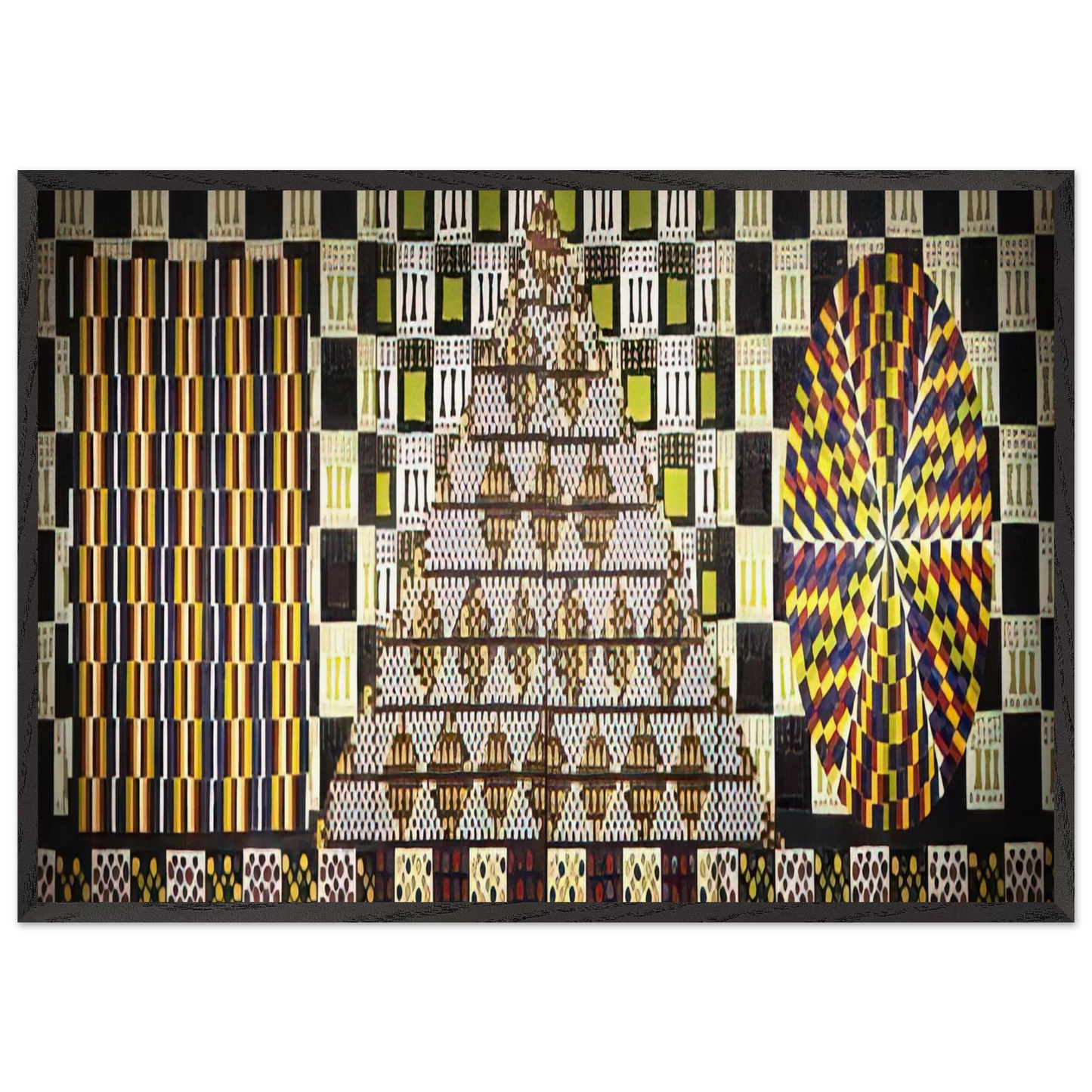 Honor Pythagoras Per I--Per VI - 1964 - Alfred Jensen Framed Art Print – Black Wooden Frame - Default Title - -Framed Art Print