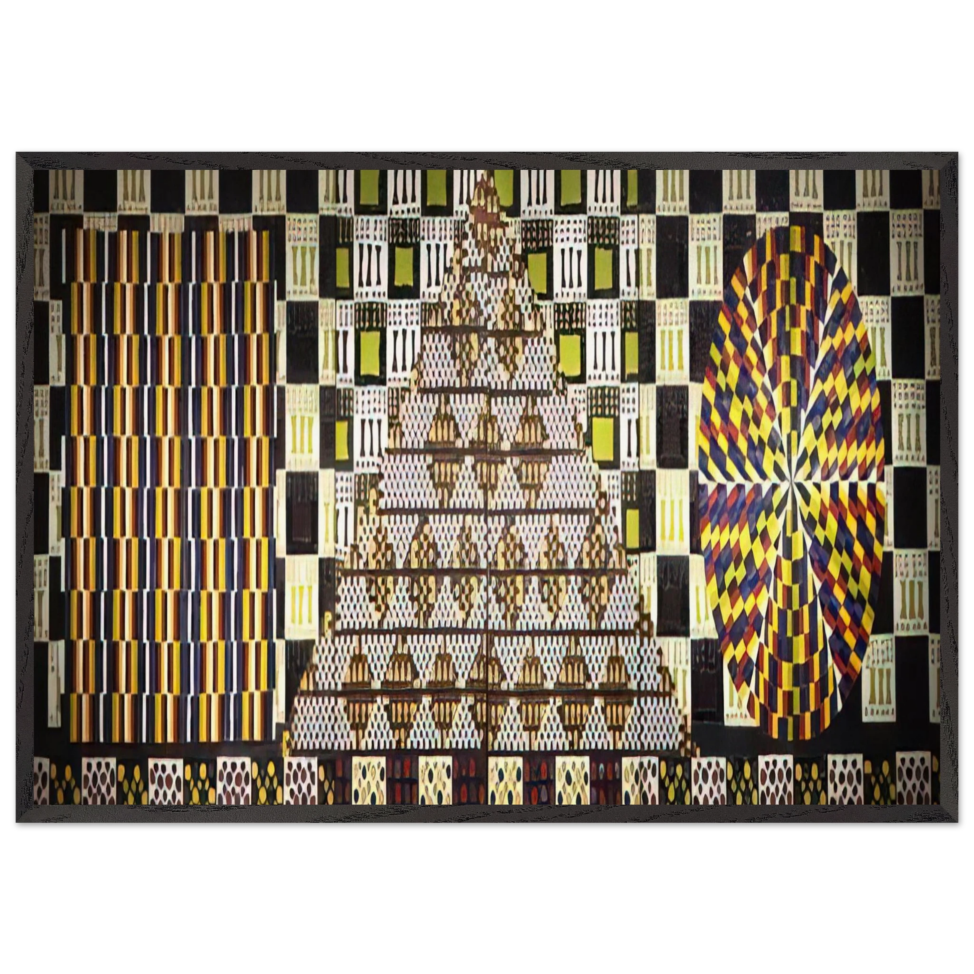 Honor Pythagoras Per I--Per VI - 1964 - Alfred Jensen Framed Art Print – Black Wooden Frame - Default Title - -Framed Art Print