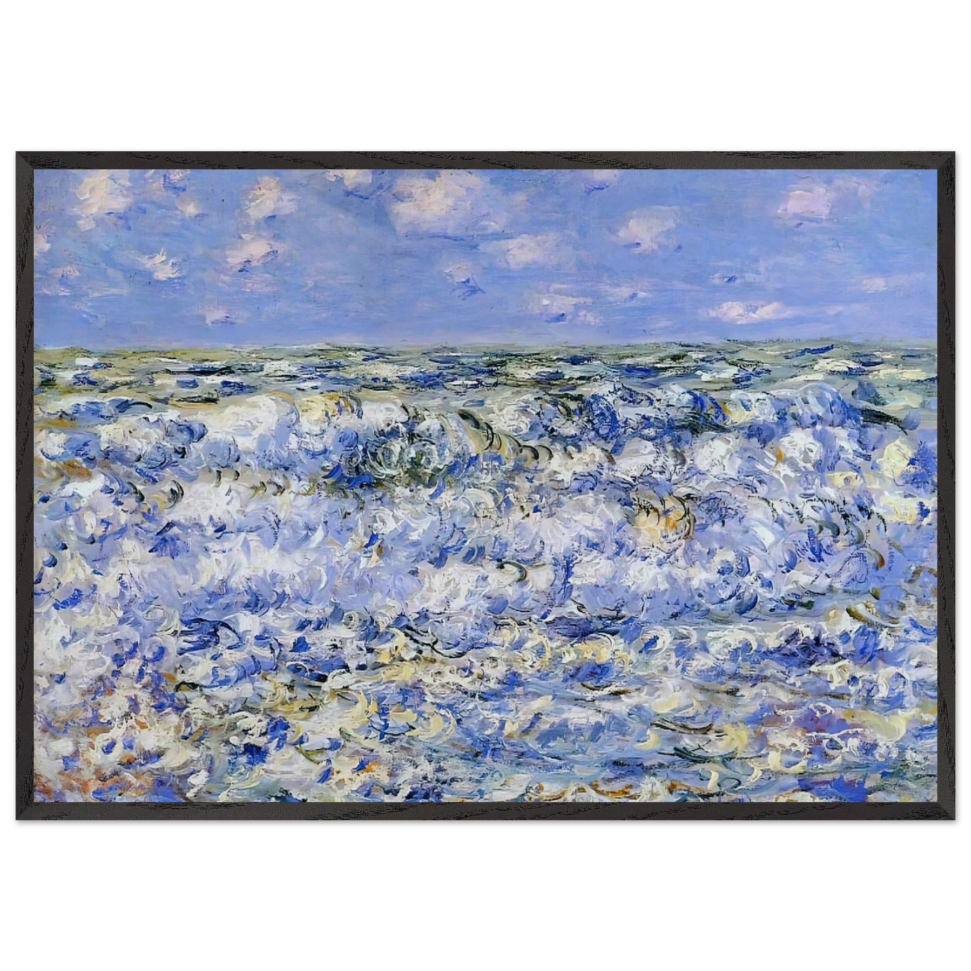 Waves Breaking - claude monet Framed Art Print – Black Wooden Frame - Default Title - -Framed Art Print