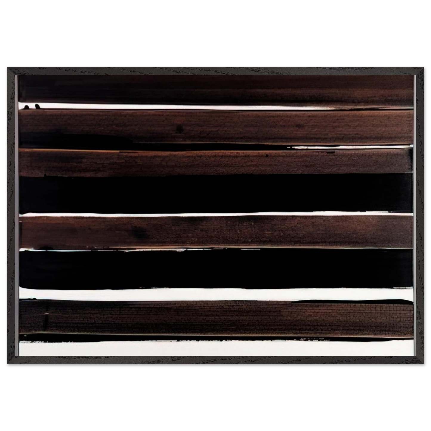 A-Walnut Stain - 2004 - Pierre Soulages Framed Art Print – Black Wooden Frame - Default Title - -Framed Art Print