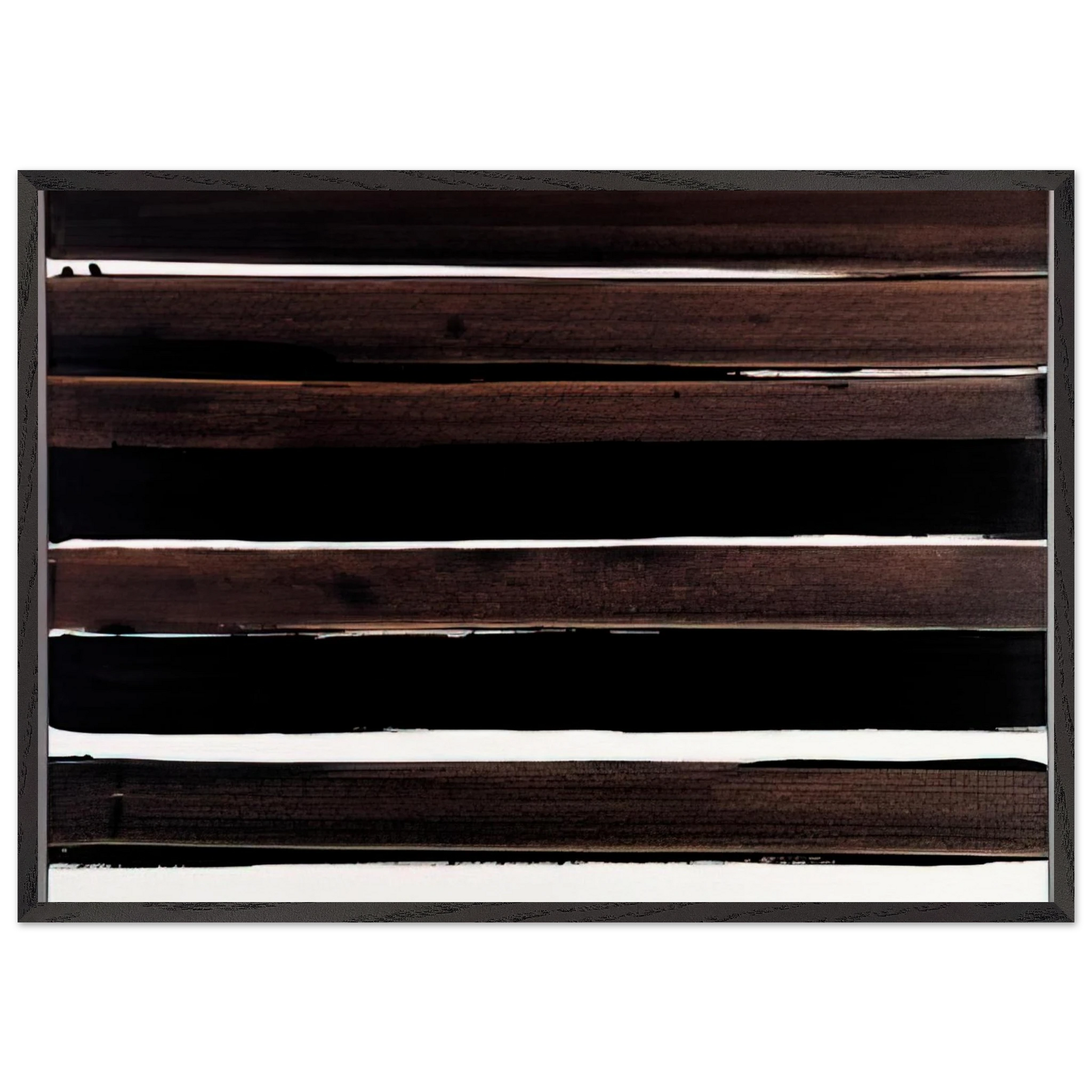 A-Walnut Stain - 2004 - Pierre Soulages Framed Art Print – Black Wooden Frame - Default Title - -Framed Art Print