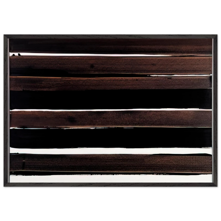A-Walnut Stain - 2004 - Pierre Soulages 70x100 cm / 28x40 inches Framed Art Print – Black Wooden Frame