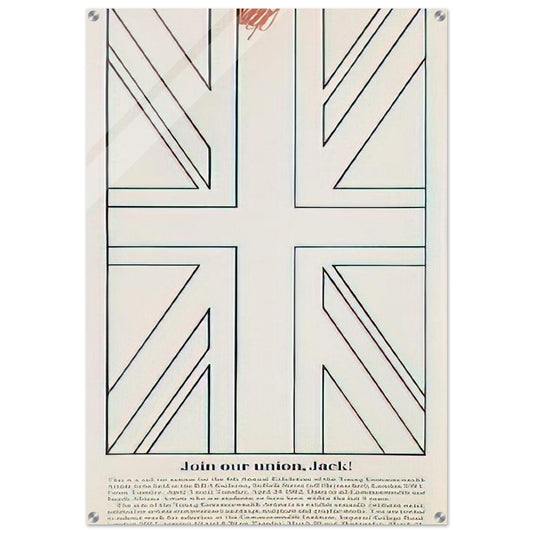 Join our union, Jack! Young Commonwealth Artists - 1962 - Billy Apple Acrylic Print - 70x100 cm / 28x40″ inches | Billy Apple Wall Art | Billy Apple Prints