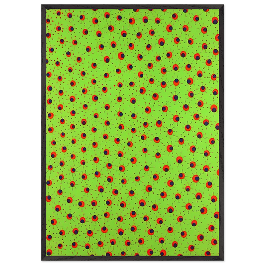 FIELDS IN SPRING 1988 - Yayoi Kusama Framed Art Print – Black Wooden Frame - Default Title - -Framed Art Print