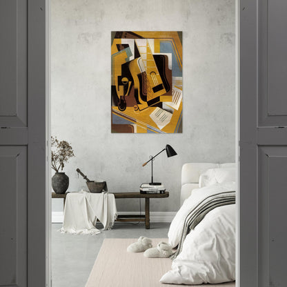 PHOTOGRAPH OF THE GUITAR 1918 - Juan Gris Brushed Aluminum Print - 70x100 cm / 28x40 inches | Juan Gris Aluminum Print | Juan Gris Prints