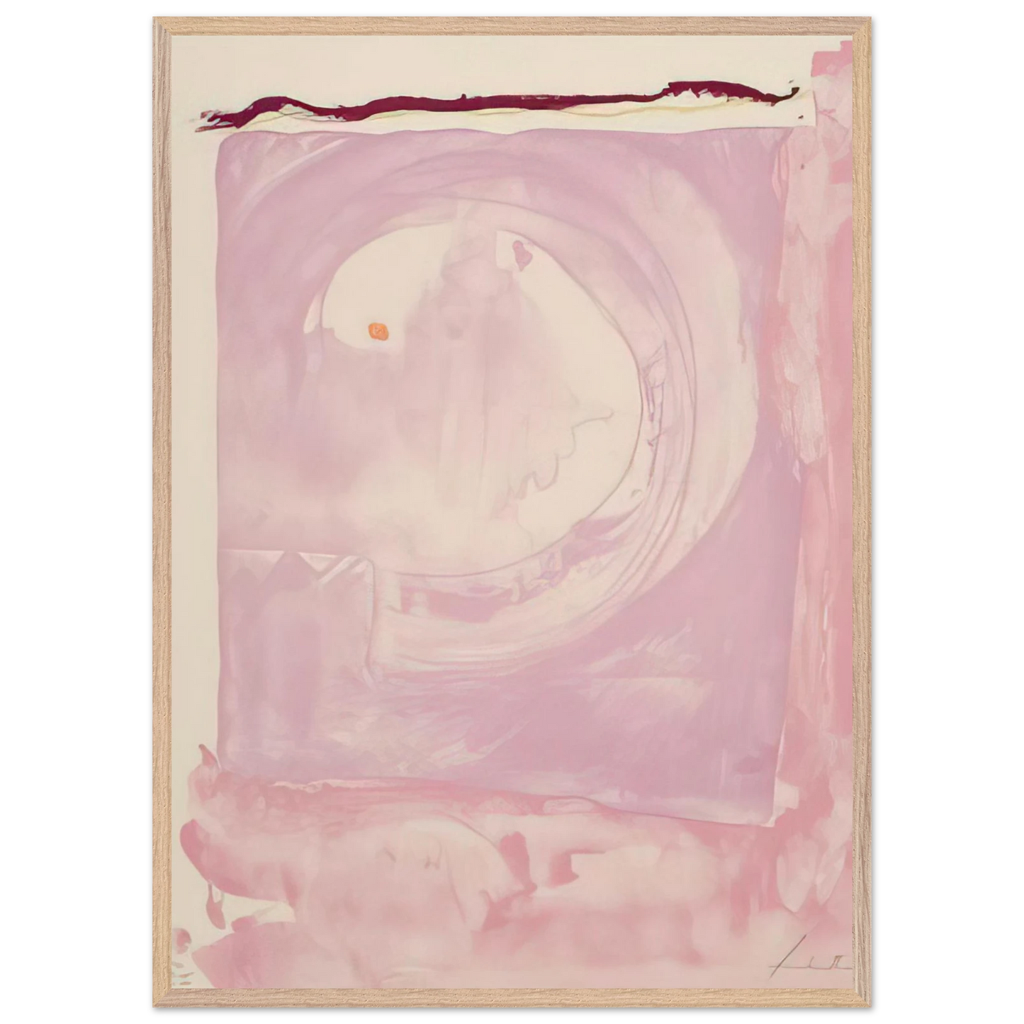 Helen Frankenthaler - Reflections IX - 1995 Wall art - 28x43  cm / XL (11x17 inches) - Premium Wooden Framed Poster With Fine Art Paper - Wood frame