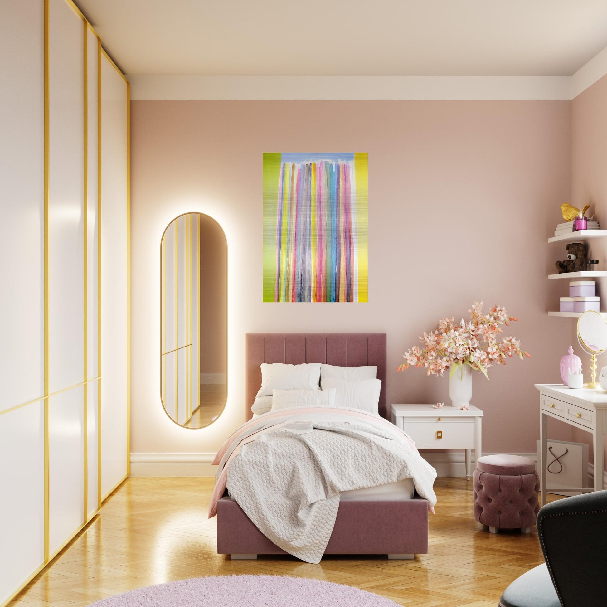 Oriole Sky - 1972 - Ronnie Landfield Brushed Aluminum Print - 70x100 cm / 28x40 inches | Ronnie Landfield Aluminum Print | Ronnie Landfield Prints