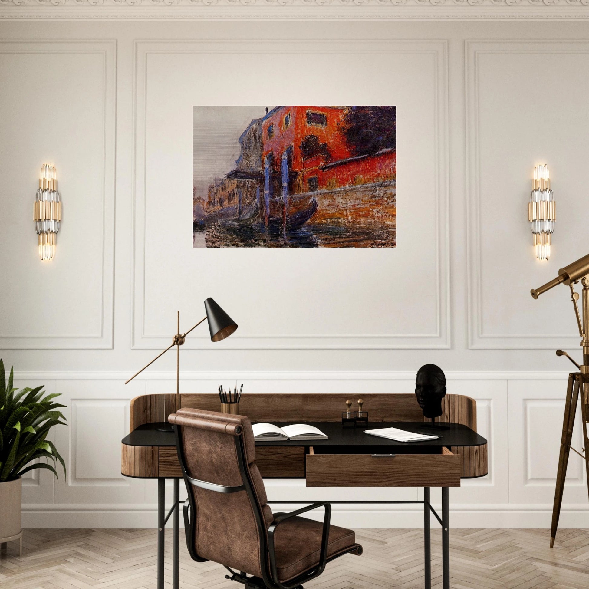 The Red House - claude monet Brushed Aluminum Print - 70x100 cm / 28x40 inches | claude monet Aluminum Print | claude monet Prints