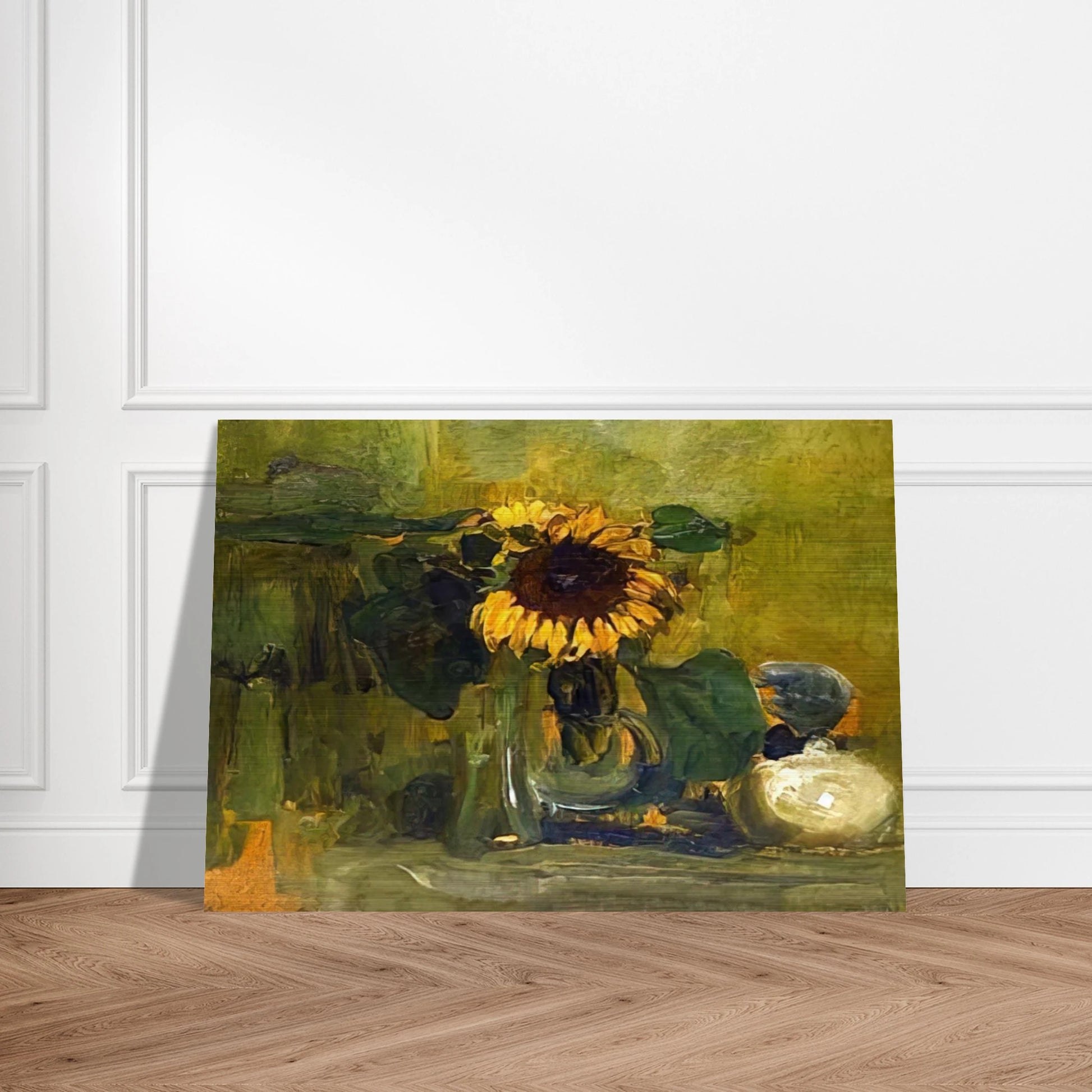 Still life with Sunflower - Piet Mondrian Brushed Aluminum Print - 70x100 cm / 28x40 inches | Piet Mondrian Aluminum Print | Piet Mondrian Prints