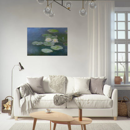 Water Lilies, Evening Effect - claude monet Brushed Aluminum Print - 70x100 cm / 28x40 inches | claude monet Aluminum Print | claude monet Prints