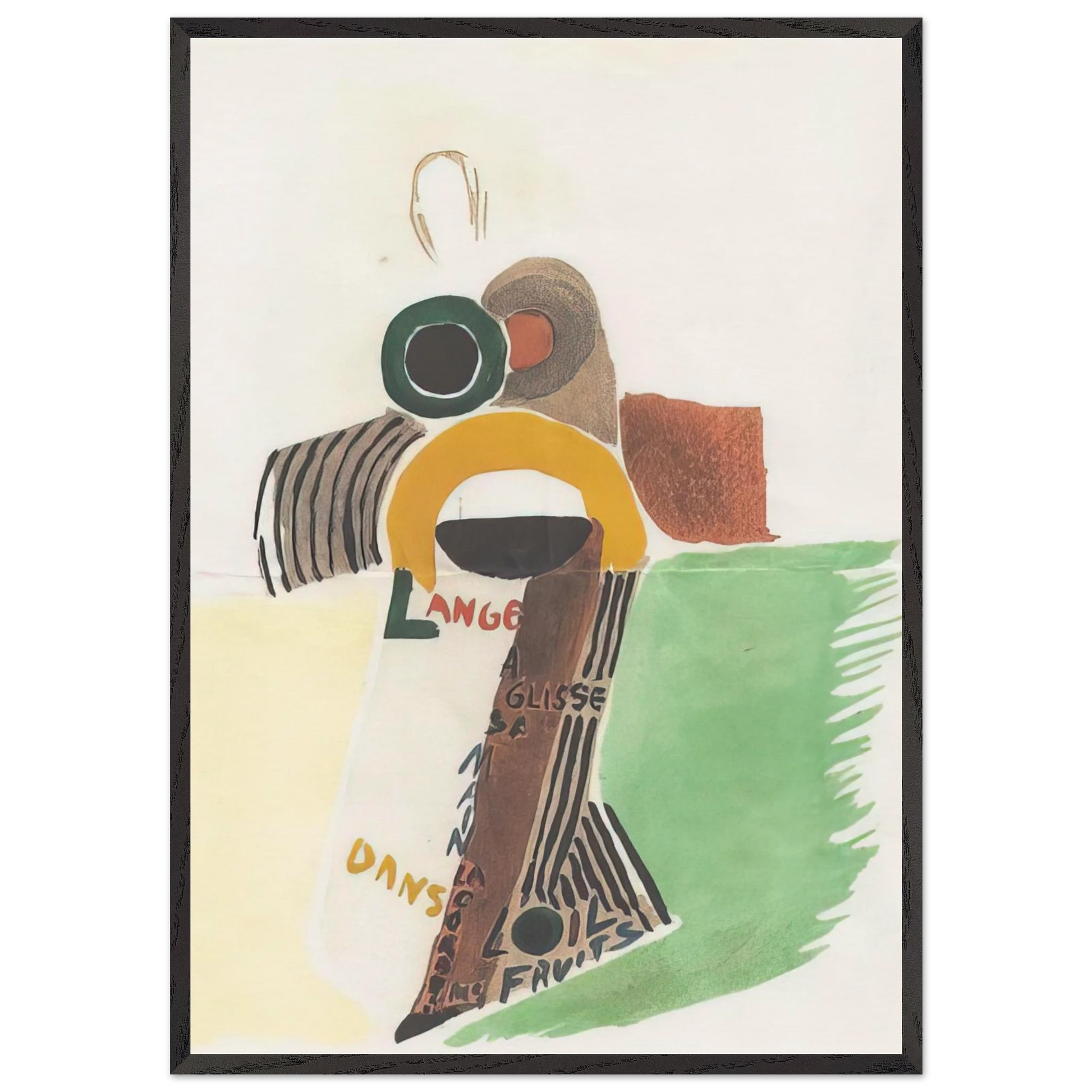 ROBE POEME L ANGE A GLISSE 1922 - Sonia Delaunay Framed Art Print – Black Wooden Frame - Default Title - -Framed Art Print