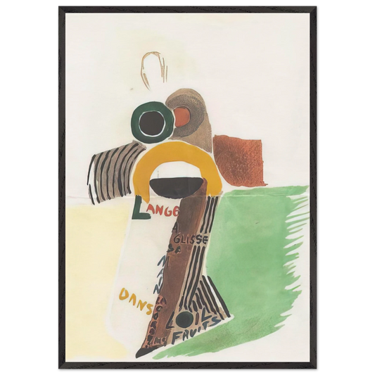 ROBE POEME L ANGE A GLISSE 1922 - Sonia Delaunay 70x100 cm / 28x40 inches Framed Art Print – Black Wooden Frame