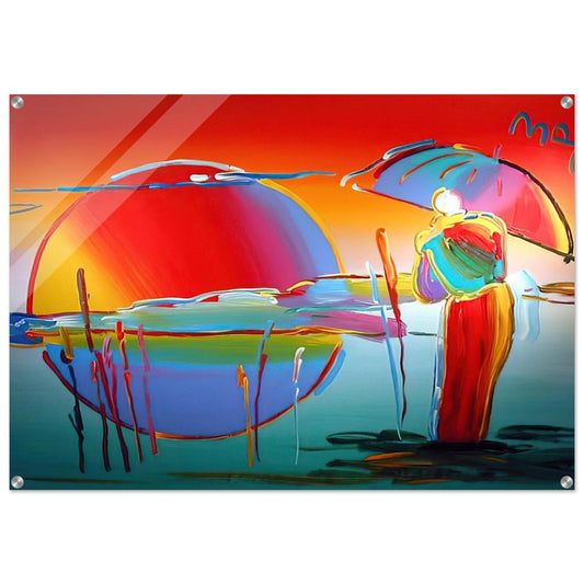 BUDDHA MOON MONK SUNRISE 1999 - Peter Max Acrylic Print - 70x100 cm / 28x40″ inches