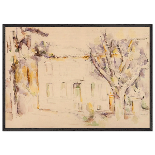 House in Provence - Paul Cezanne 70x100 cm / 28x40 inches Framed Art Print – Black Wooden Frame