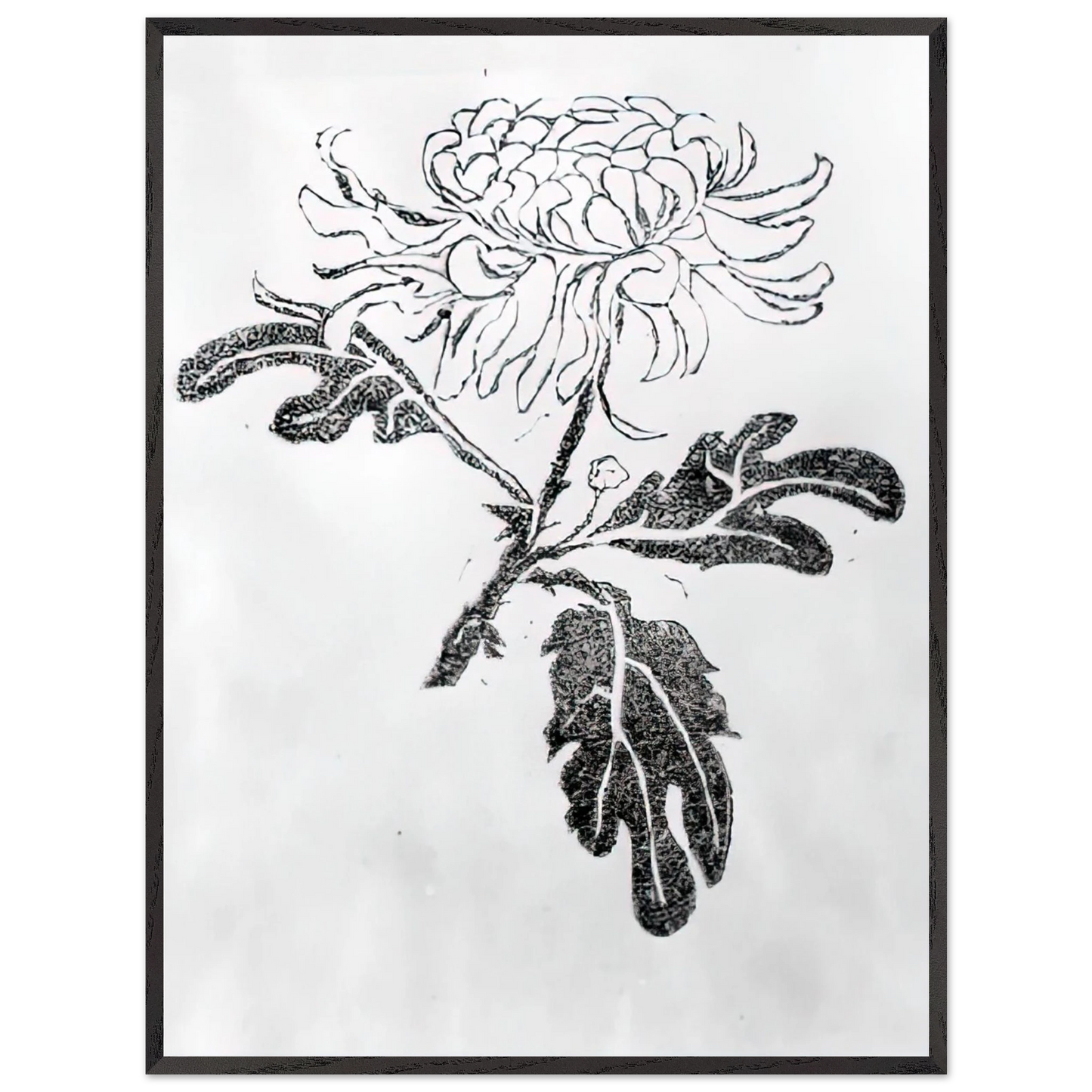 MC Escher - CHRYSANTHEMUM Wall Art - 60x80 cm / 24x32 inches - Premium Wooden Framed Poster With Fine Art Paper - Black frame