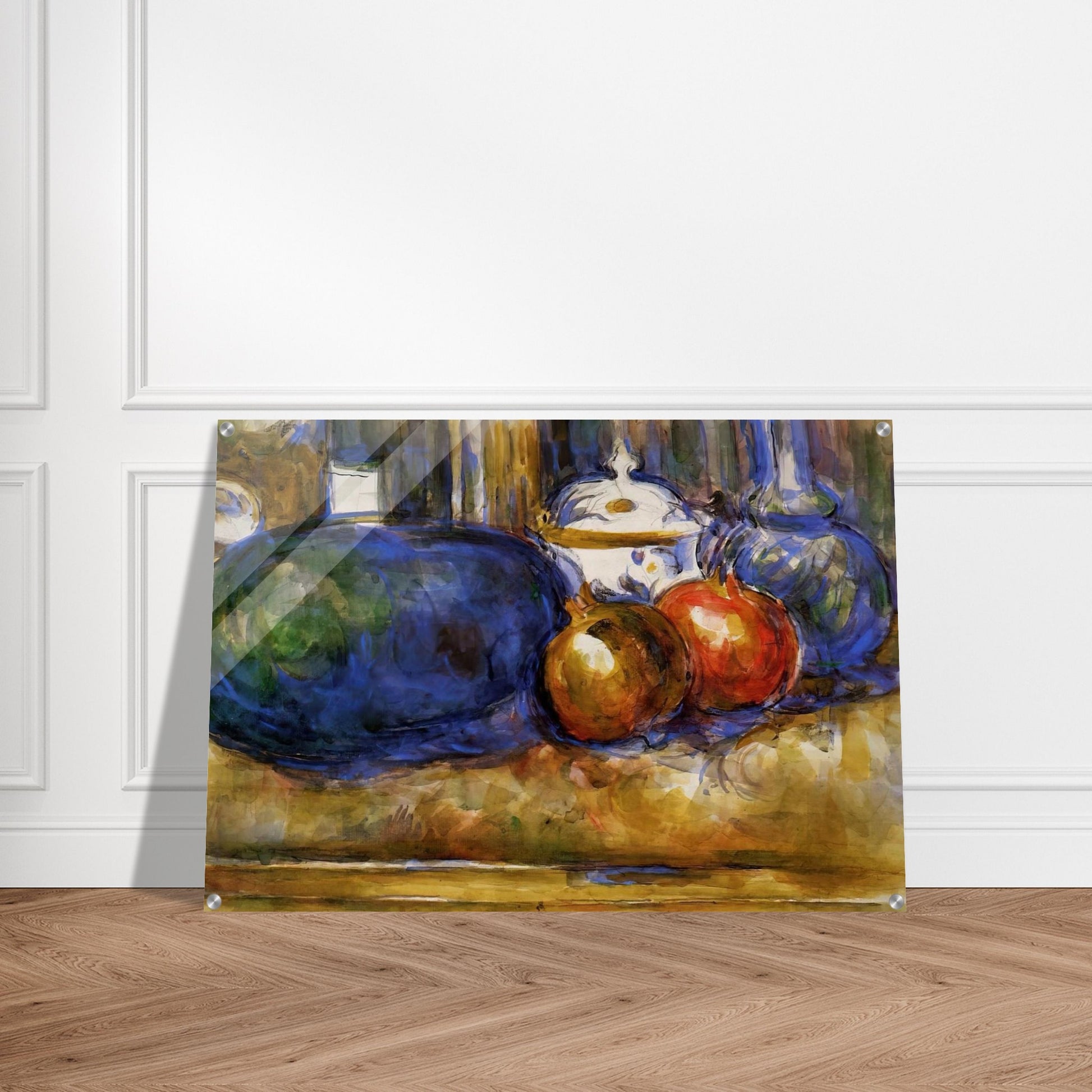 Still Life with Watermelon and Pemegranates - Paul Cézanne Acrylic Print - 70x100 cm / 28x40″ inches | Paul Cézanne Wall Art | Paul Cézanne Prints