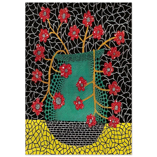 FLOWERS 1983 - Yayoi Kusama Brushed Aluminum Print - 70x100 cm / 28x40 inches | Yayoi Kusama Aluminum Print | Yayoi Kusama Prints