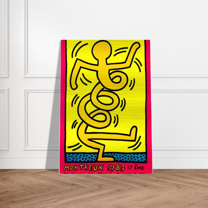 MONTREUX 1983 - Keith Haring Brushed Aluminum Print - 70x100 cm / 28x40 inches | Keith Haring Aluminum Print | Keith Haring Prints