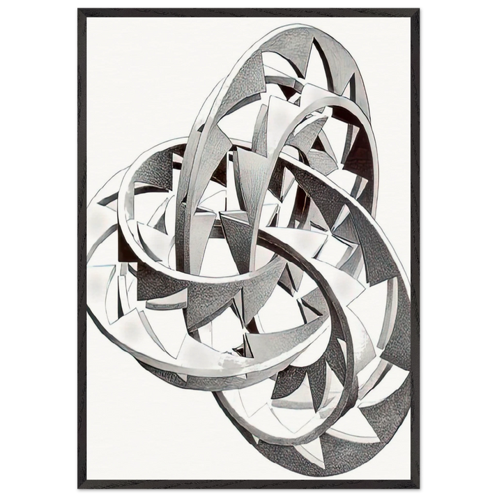 KNOT - MC Escher 70x100 cm / 28x40 inches Framed Art Print – Black Wooden Frame | Maurits Cornelis Escher Prints