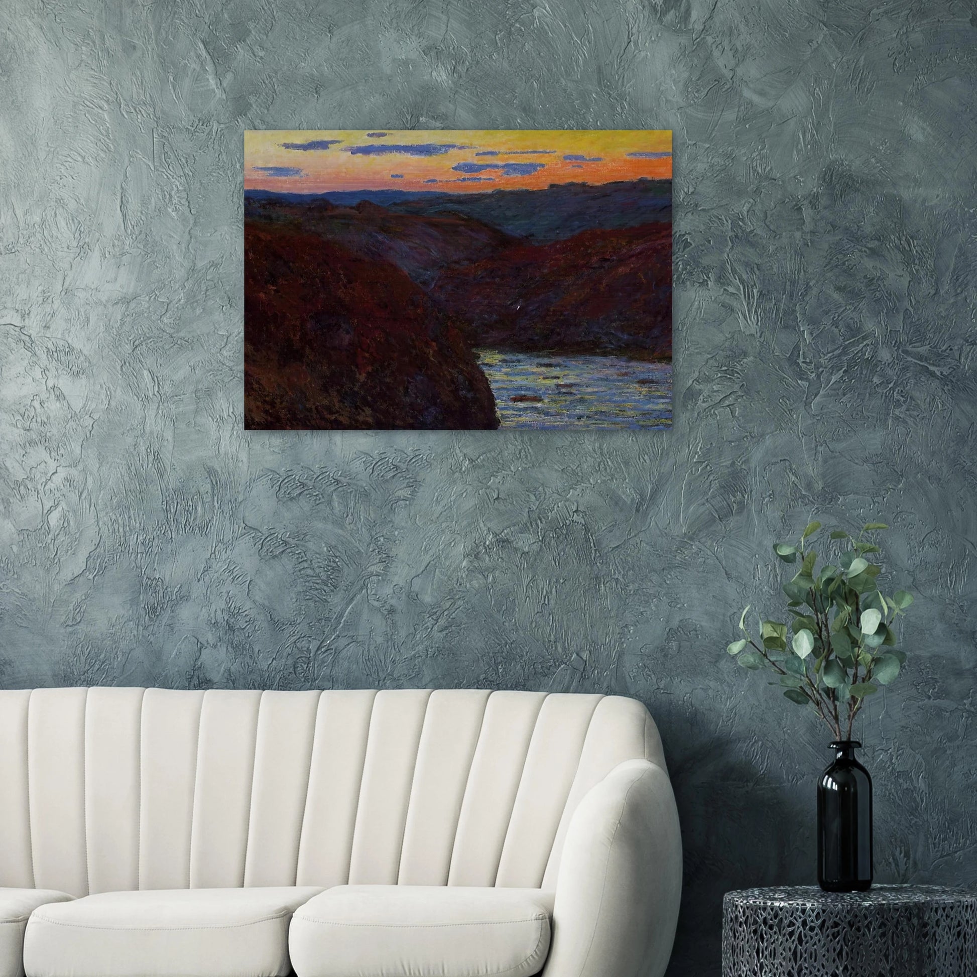 Valley of the Creuse, Sunset - claude monet Brushed Aluminum Print - 70x100 cm / 28x40 inches | claude monet Aluminum Print | claude monet Prints