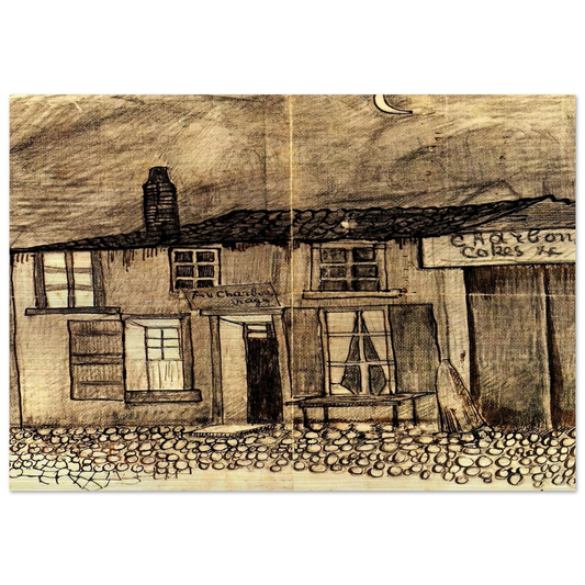 “Au Charbonnage” Café - Vincent van Gogh Brushed Aluminum Print - 70x100 cm / 28x40 inches | Vincent van Gogh Aluminum Print | Vincent van Gogh Prints