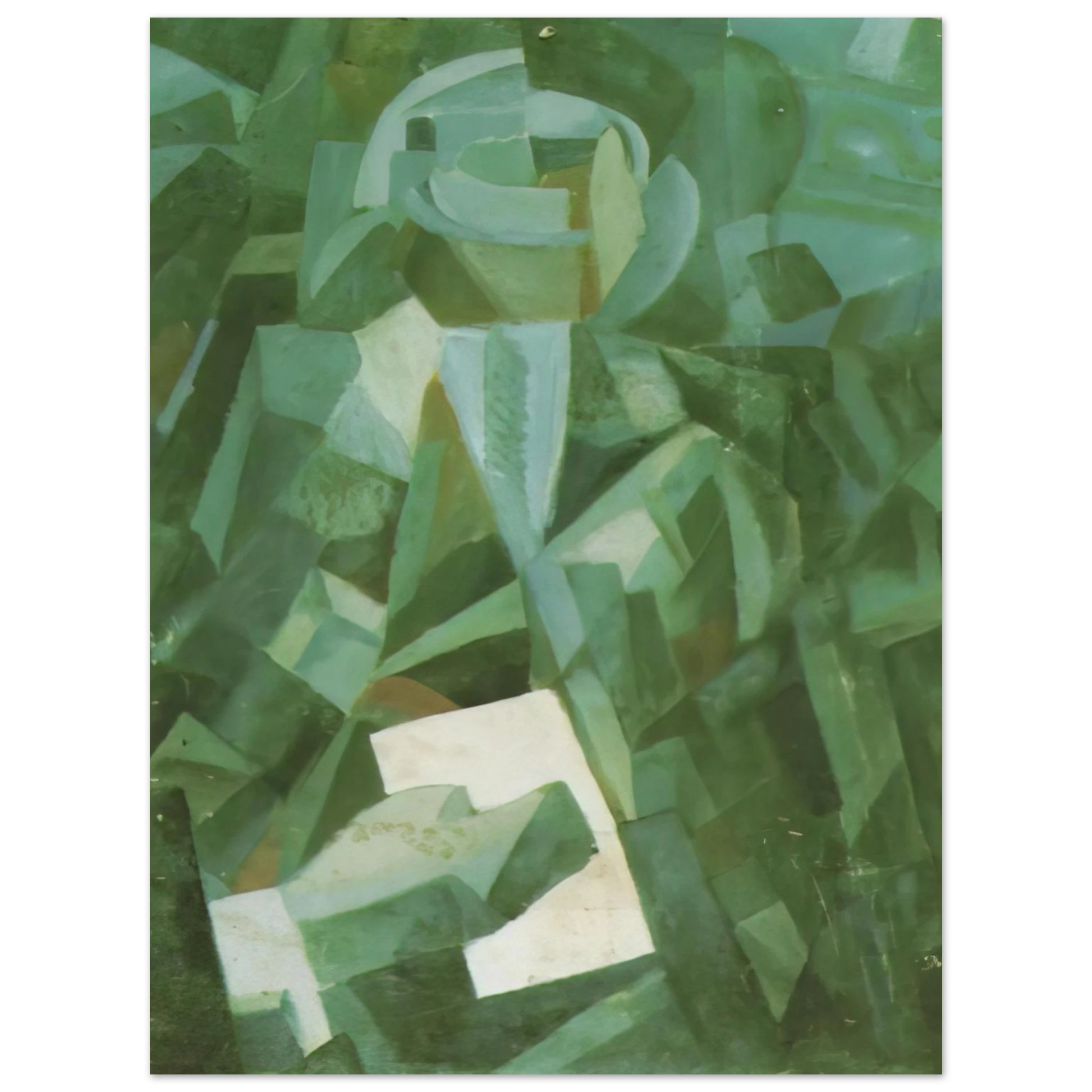 Salvador Dali - CUBIST COMPOSITION PORTRAIT OF A SEATED PERSON HOLDING A LETTER Fine Art Poster - Default Title