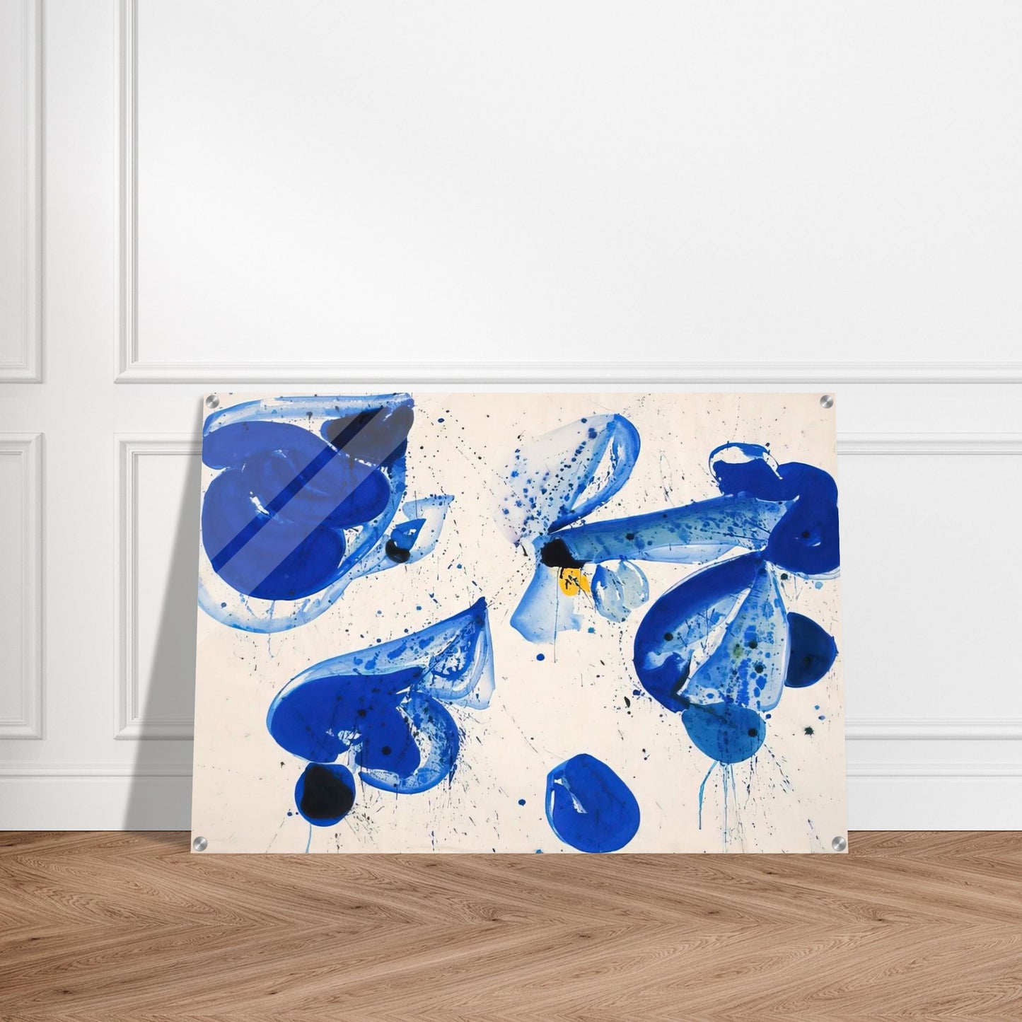 Untitled  Blue Balls from Cross #9  - Sam Francis Acrylic Print - 70x100 cm / 28x40″ inches | Sam Francis Wall Art | Sam Francis Prints