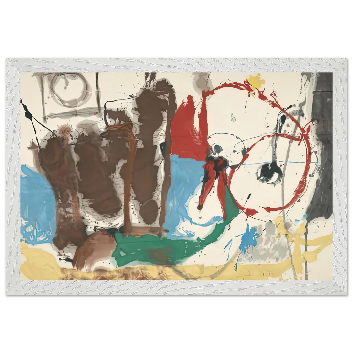 Helen Frankenthaler - Mother Goose Melody, 1959- Wall Art - 60x80 cm / 24x32 inches - Premium Wooden Framed Poster With Fine Art Paper - White frame