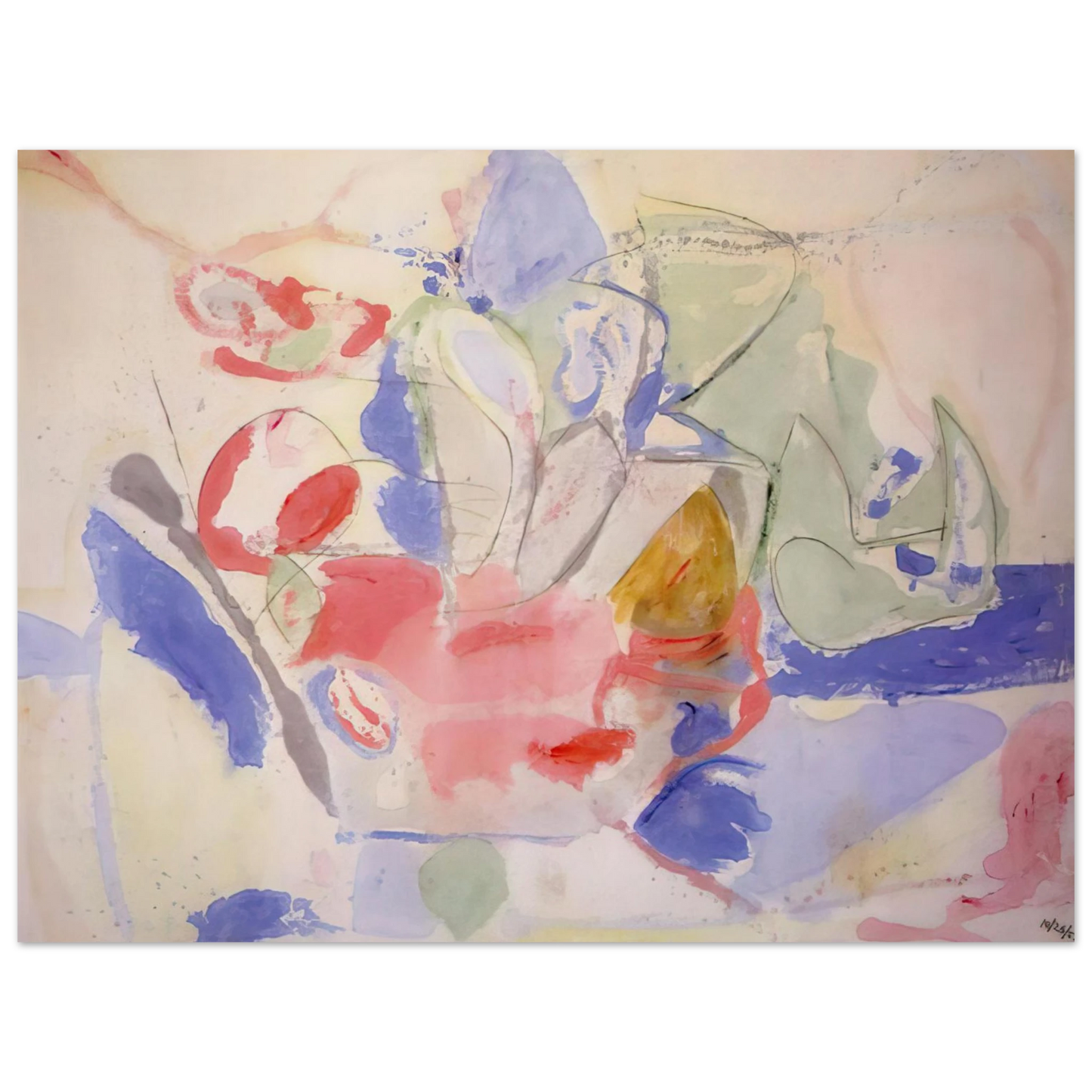Helen Frankenthaler - Mountains and Sea - 1952 Wall art - 13x18 cm / 5x7 Inches - Fine Art Poster - -