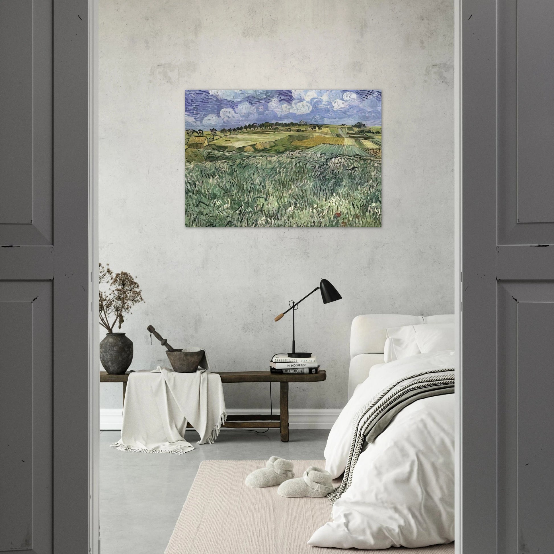 Plain near Auvers - Vincent van Gogh Brushed Aluminum Print - 70x100 cm / 28x40 inches | Vincent van Gogh Aluminum Print | Vincent van Gogh Prints