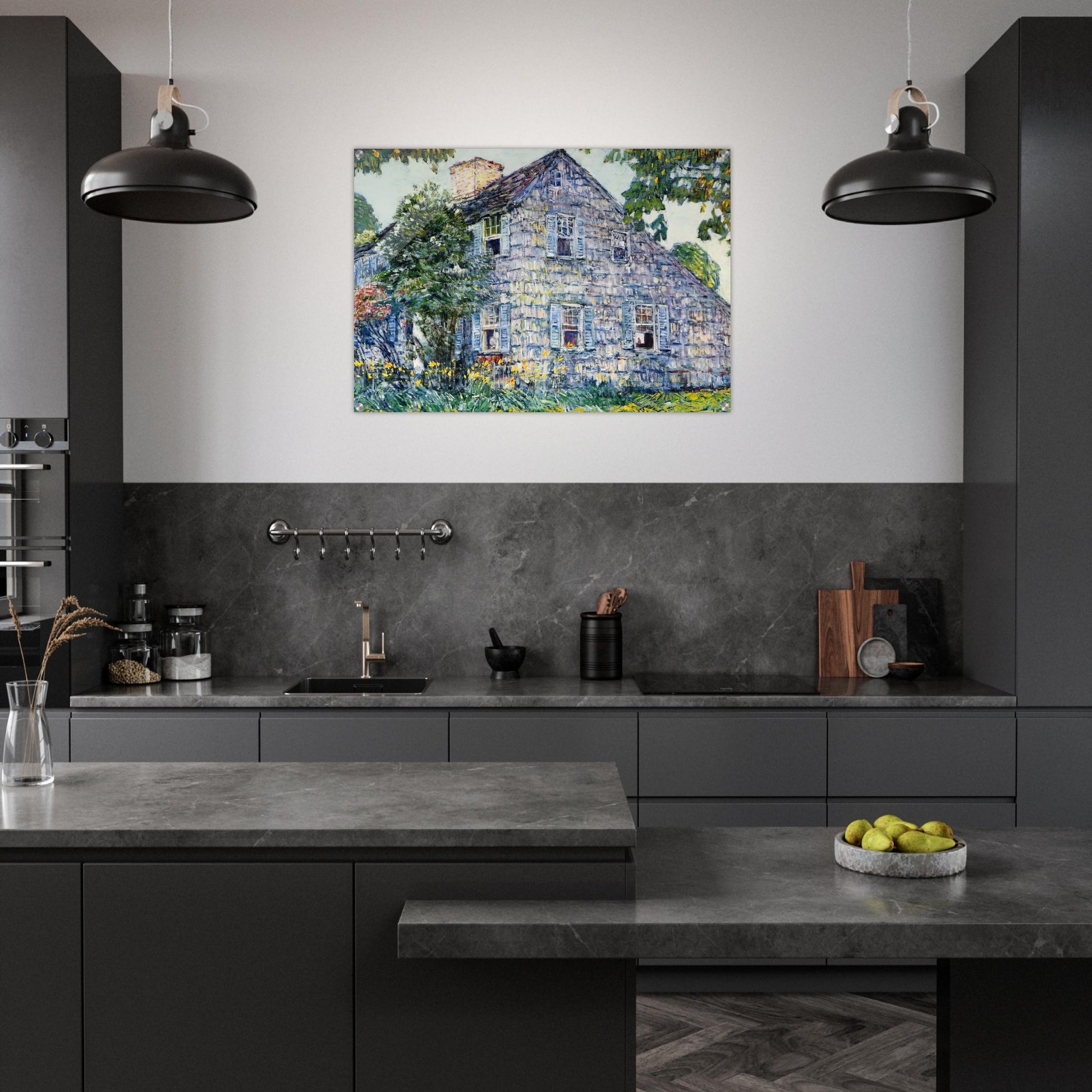 Old House, East Hampton - Childe Hassam Acrylic Print - 70x100 cm / 28x40″ inches