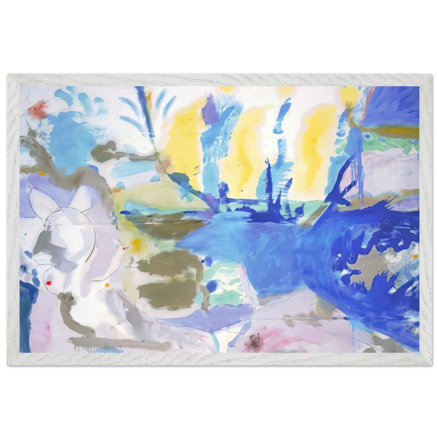 Helen Frankenthaler - Basque Beach - 1958 Wall art - 20x25 cm / 8x10 inches - Premium Wooden Framed Poster With Fine Art Paper - Black frame
