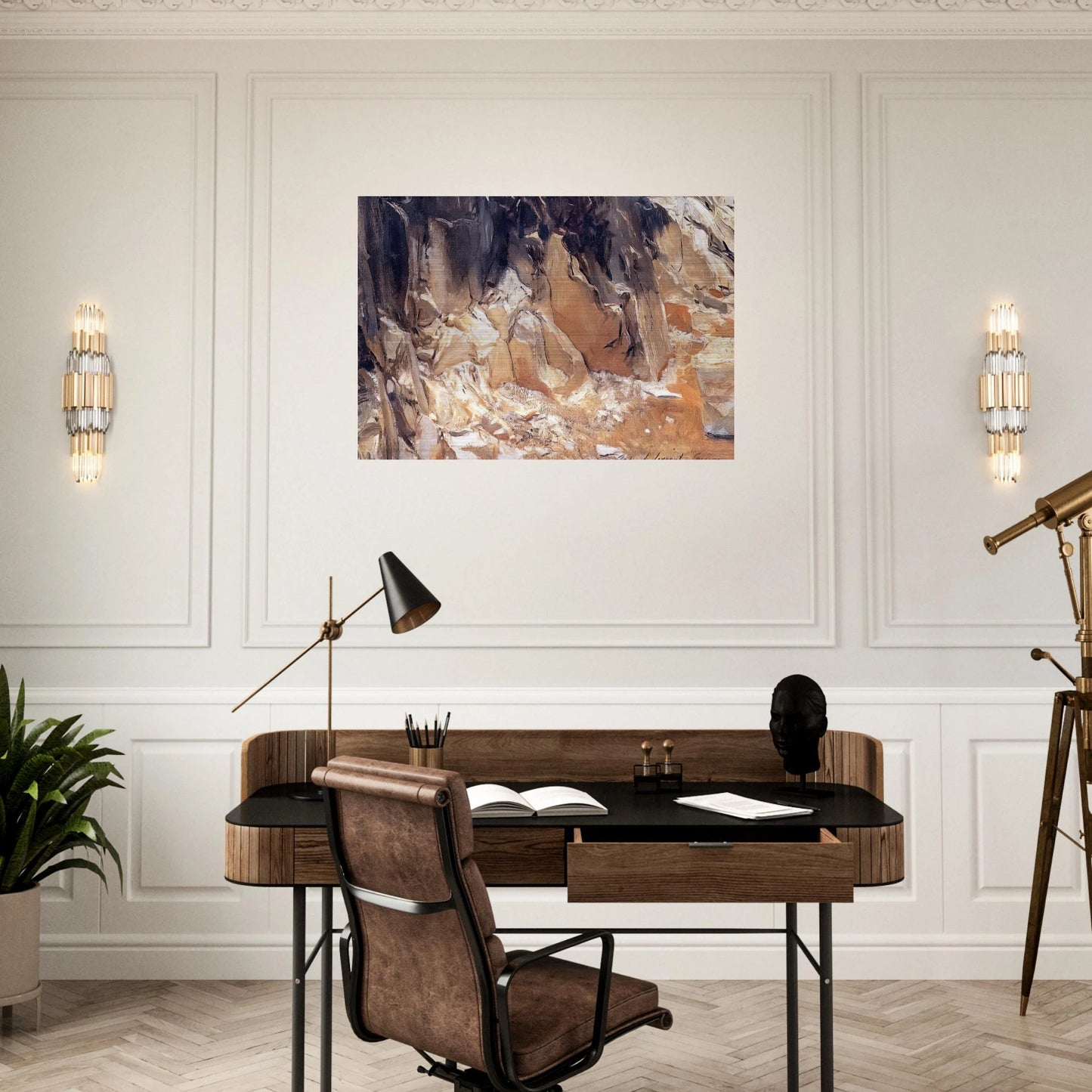 Marble Quarries at Carrara - John Singer Sargent Brushed Aluminum Print - 70x100 cm / 28x40 inches | John Singer Sargent Aluminum Print | John Singer Sargent Prints