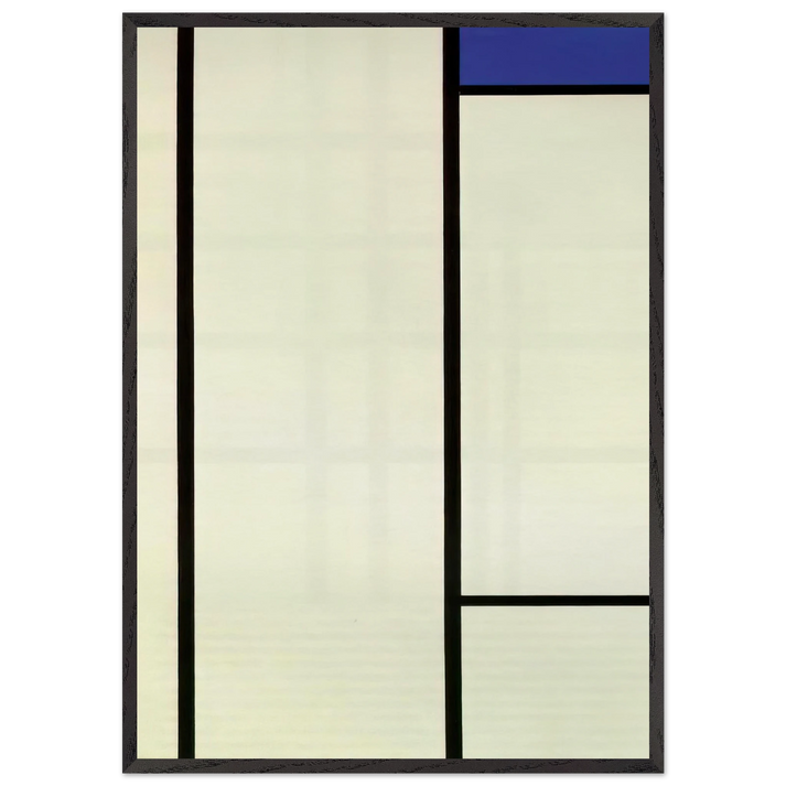 Vertical Composition with Blue and White - Piet Mondrian 70x100 cm / 28x40 inches Framed Art Print – Black Wooden Frame