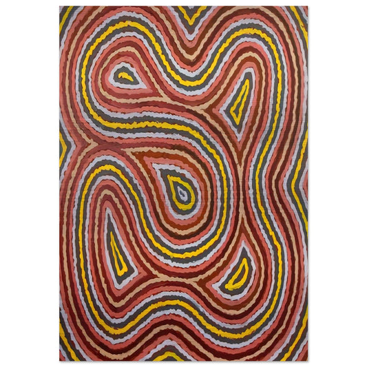 Worm Dreaming - 1998 - Clifford Possum Tjapaltjarri Brushed Aluminum Print - 70x100 cm / 28x40 inches | Clifford Possum Tjapaltjarri Aluminum Print | Clifford Possum Tjapaltjarri Prints