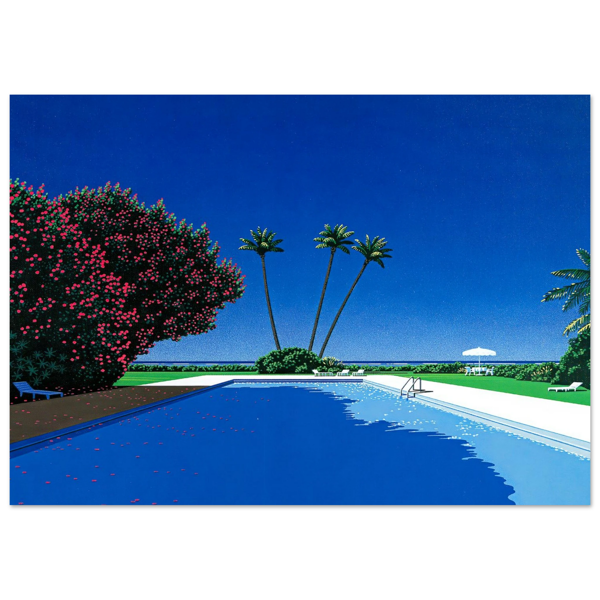 Hiroshi Nagai - Time Goes By Wall Art - 21x29.7 cm / 8x12" - Premium Wooden Framed Poster With Fine Art Paper - White frame