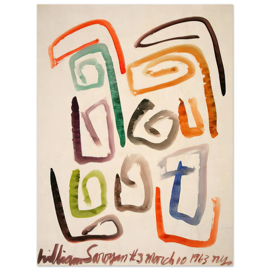 William Saroyan - #3 March 10, 1963 NYC - 1963 Fine Art Poster - Default Title