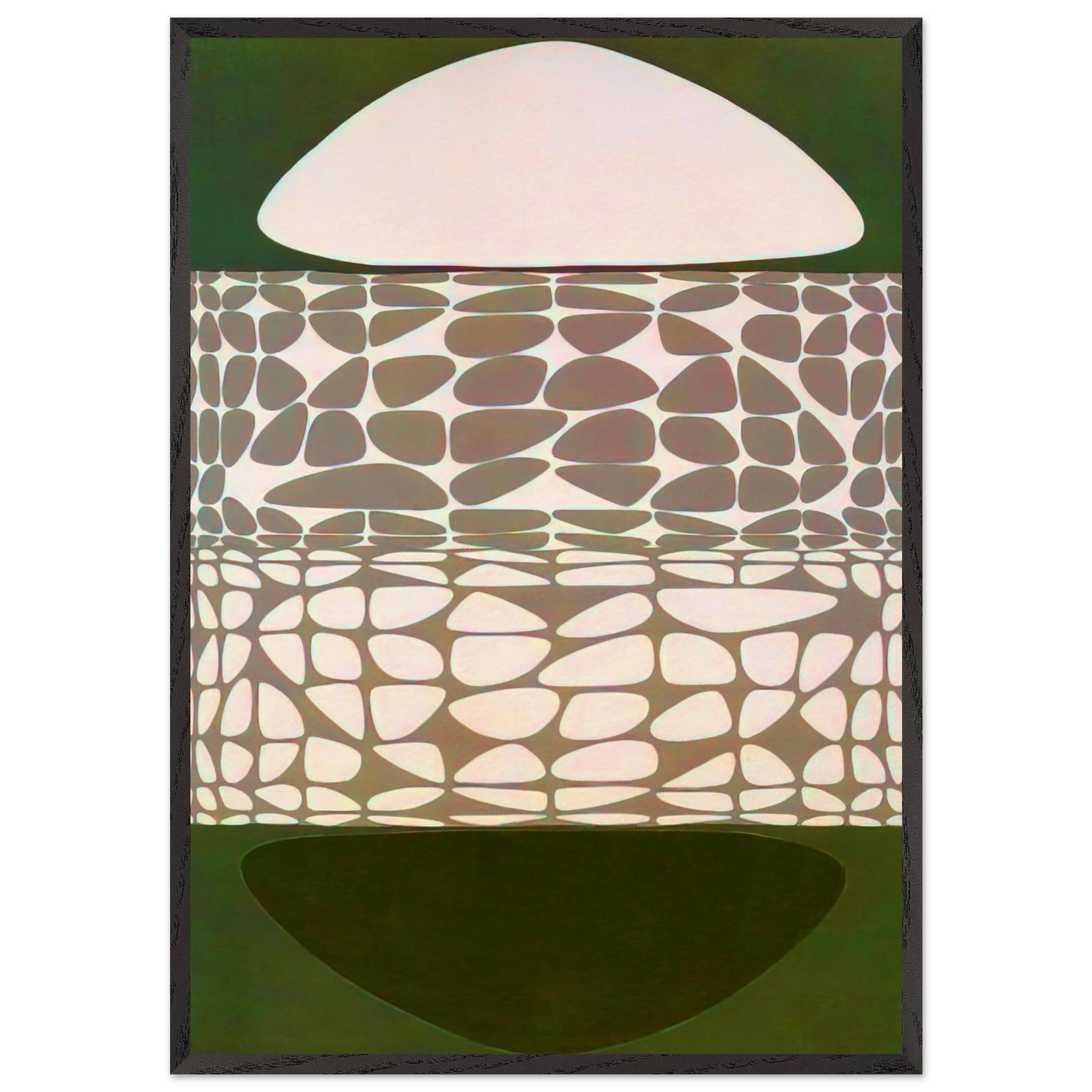 Meandres Belle-Isle - 1951 - Victor Vasarely Framed Art Print – Black Wooden Frame - Default Title - -Framed Art Print