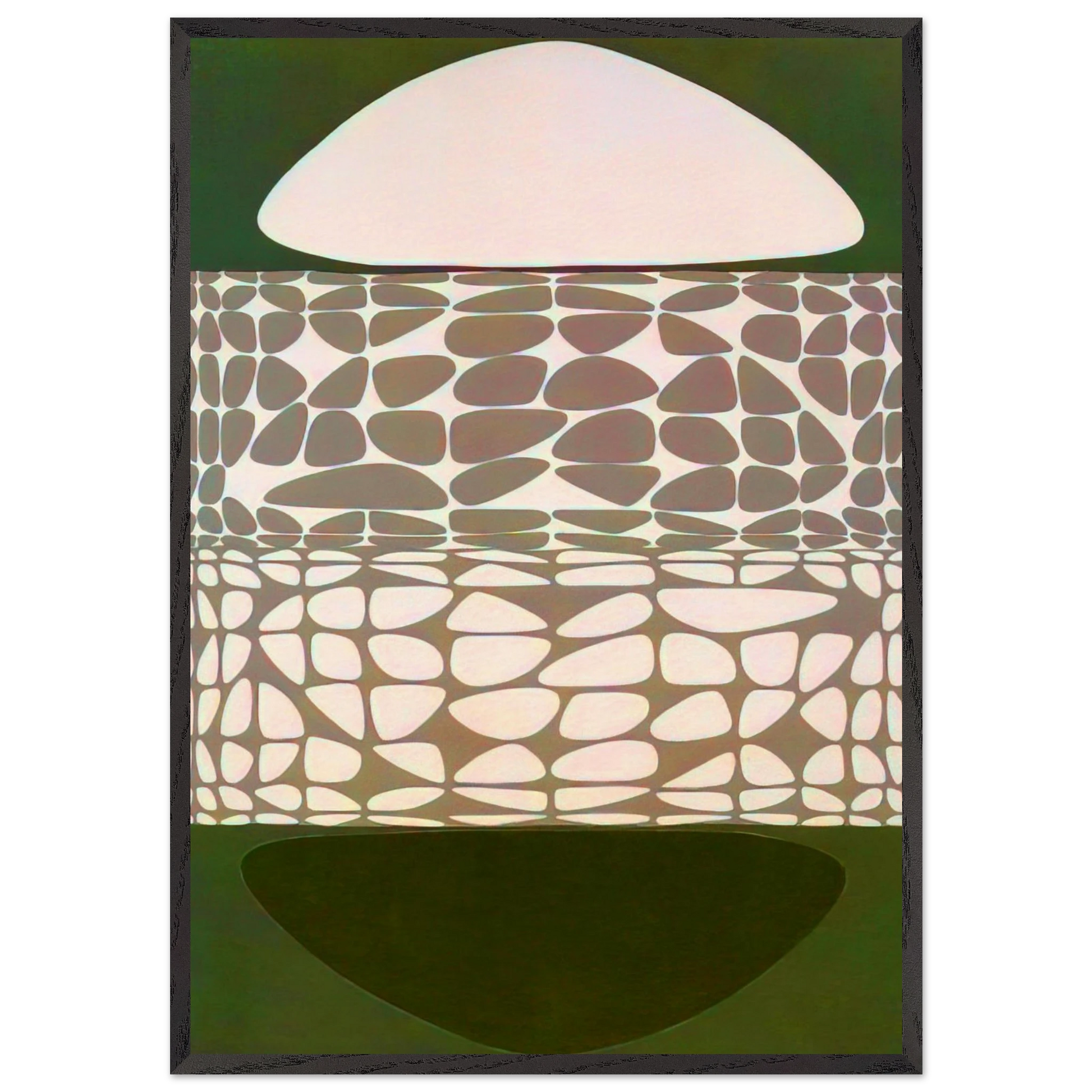 Meandres Belle-Isle - 1951 - Victor Vasarely Framed Art Print – Black Wooden Frame - Default Title - -Framed Art Print