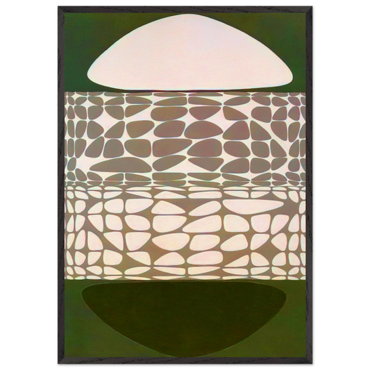 Meandres Belle-Isle - 1951 - Victor Vasarely Framed Art Print – Black Wooden Frame - Default Title - -Framed Art Print
